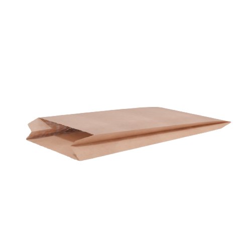 Paper bag flat bottom / Brown kraft 12+4х21 cm (1000 pcs.) - Desdra Group