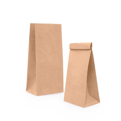 Paper bags without handles / Brown kraft 20+15x40 cm (400 pcs.) - Desdra Group