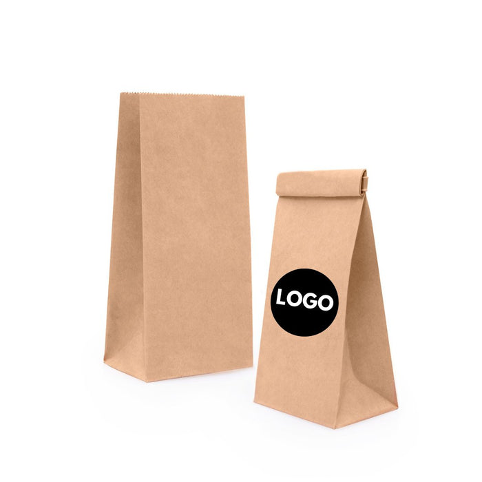 Paper bags without handles / Brown kraft 20+15x40 cm (400 pcs.) - Desdra Group